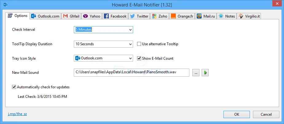 Howard E-Mail Notifier 스크린샷 2