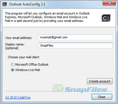 CodeTwo Outlook AutoConfig 스크린샷 1