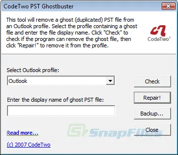 CodeTwo PST Ghostbuster 스크린샷 1