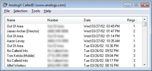 AnalogX CallerID 스크린샷 1