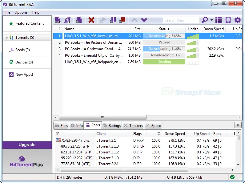 BitTorrent Free 스크린샷 1