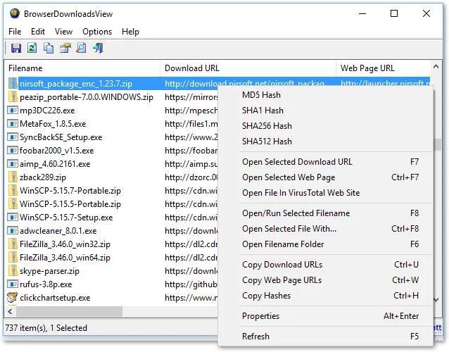 BrowserDownloadsView 스크린샷 2
