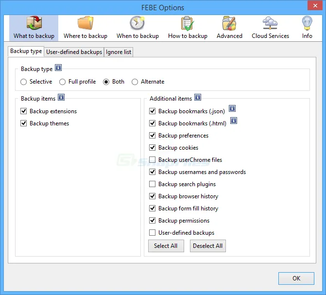 Firefox Extension Backup (FEBE) 스크린샷 1