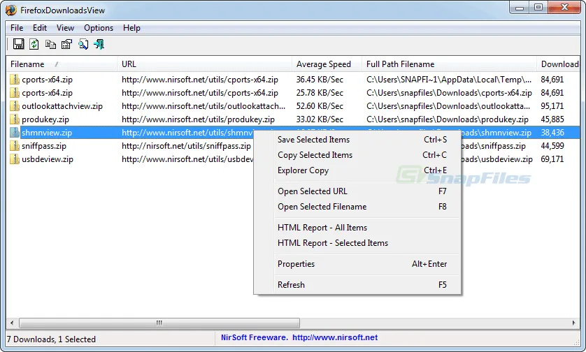 FirefoxDownloadsView 스크린샷 1