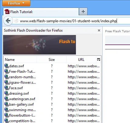 Flash Downloader for Firefox 스크린샷 1