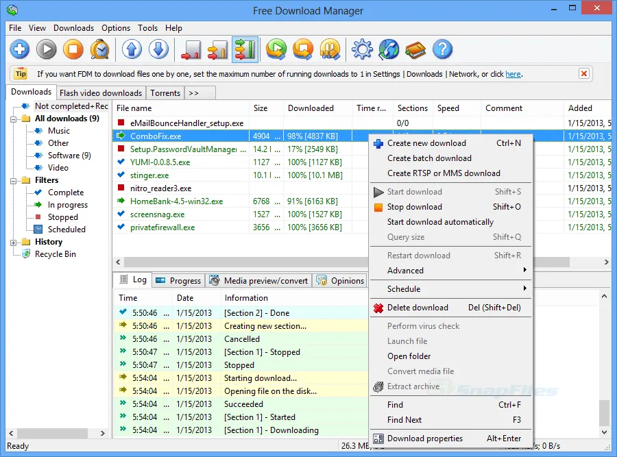 Free Download Manager 스크린샷 1