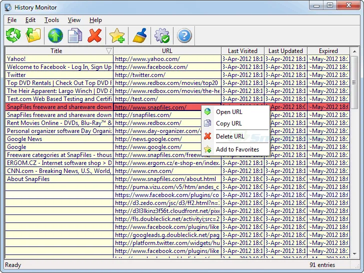 IE History Monitor 스크린샷 1