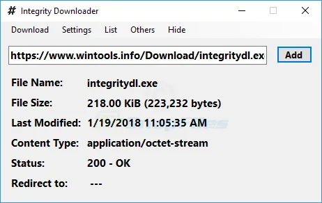 Integrity Downloader 스크린샷 1