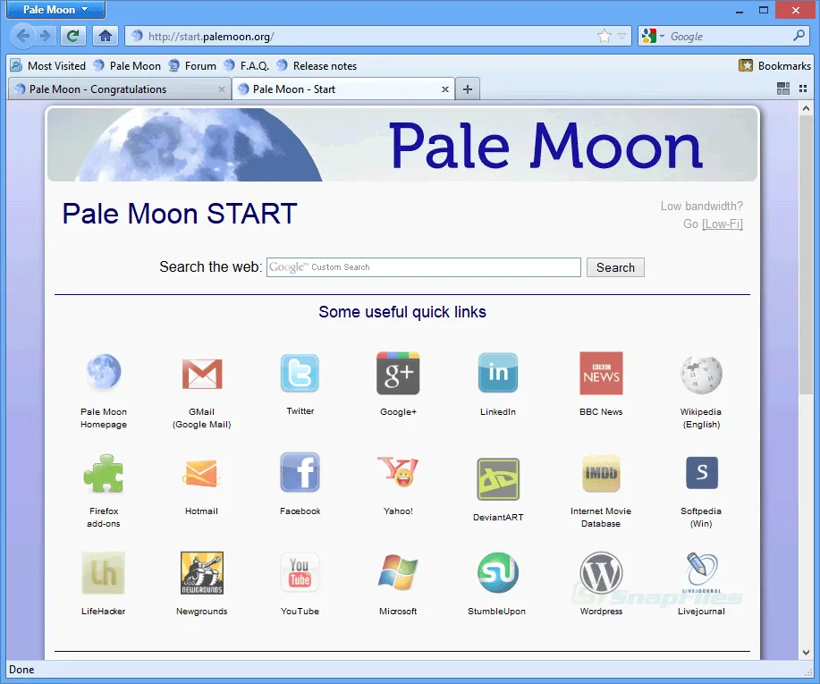 Pale Moon 스크린샷 1