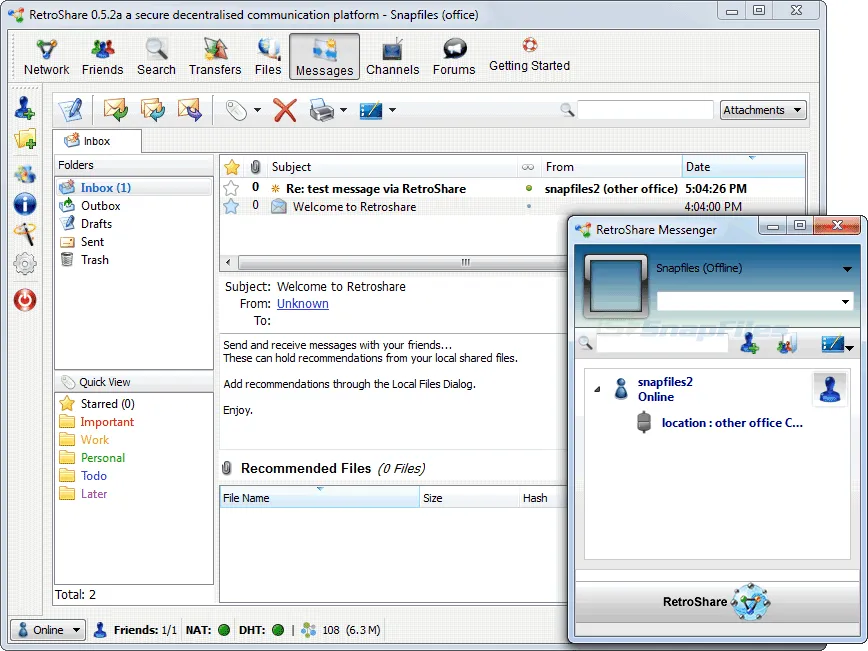 RetroShare 스크린샷 2