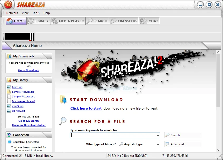 Shareaza 스크린샷 1