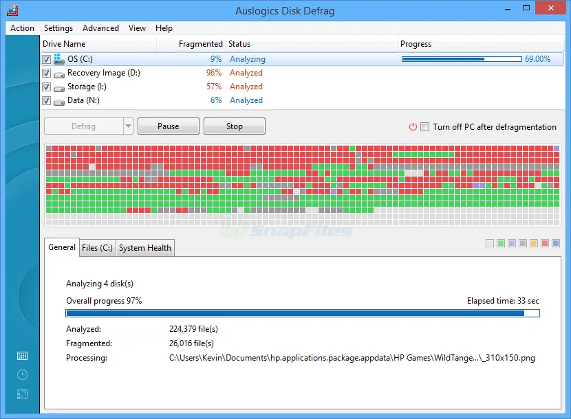 Auslogics Disk Defrag 스크린샷 1