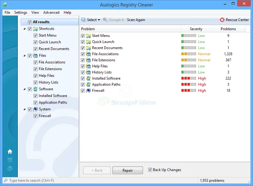 Auslogics Registry Cleaner 스크린샷 1