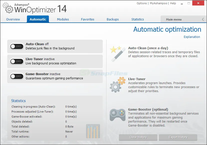 Ashampoo WinOptimizer 스크린샷 2