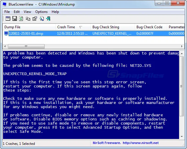 BlueScreenView 스크린샷 2