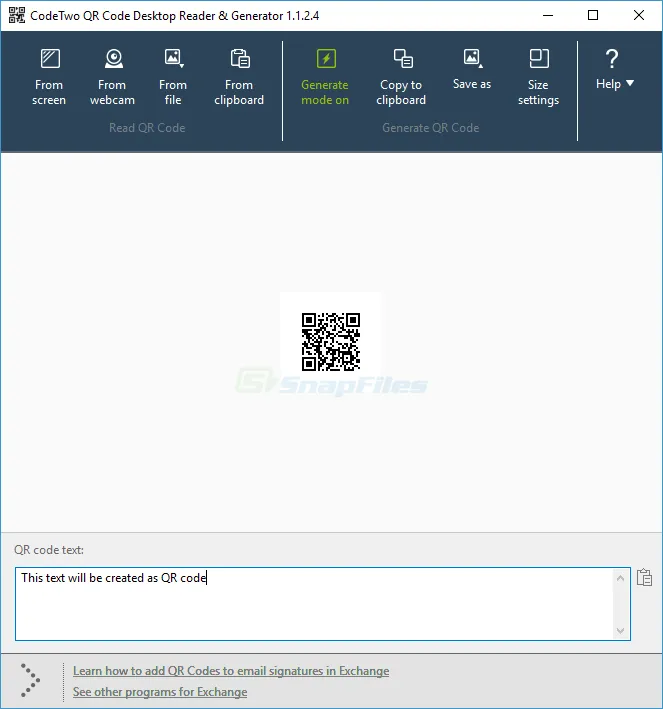 CodeTwo QR Code Desktop Reader and Generator 스크린샷 2