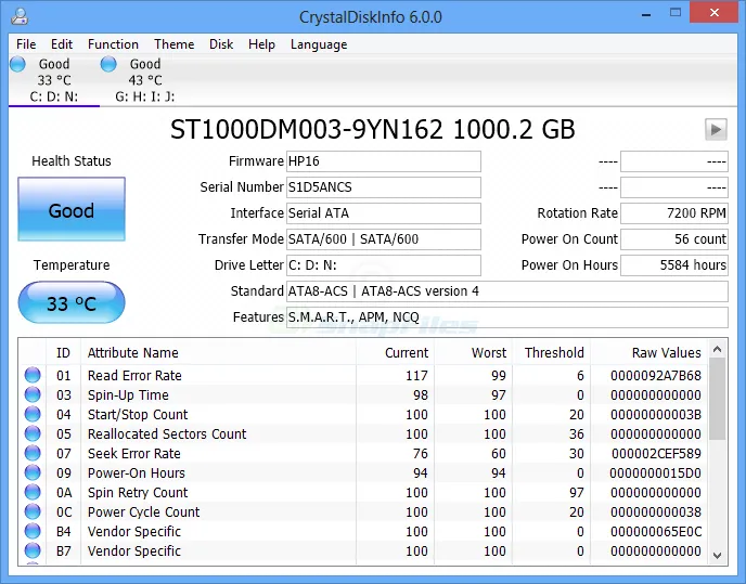 CrystalDiskInfo 스크린샷 1