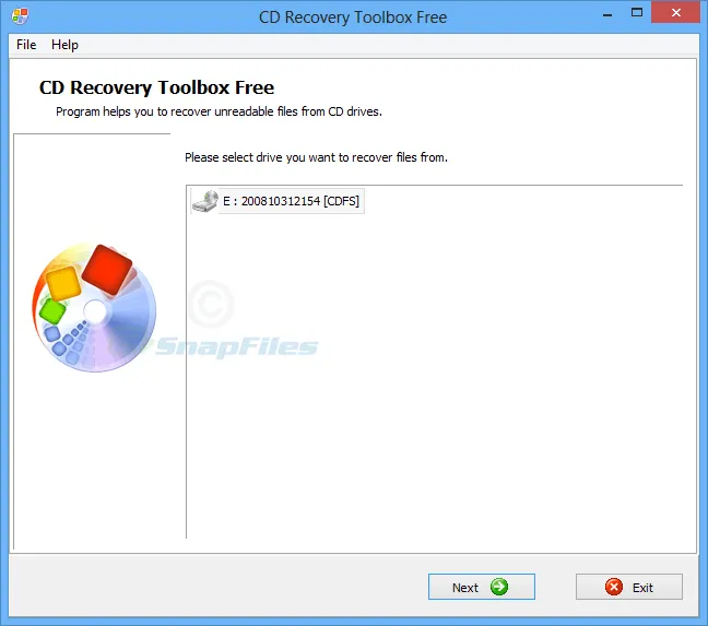 CD Recovery Toolbox Free 스크린샷 1