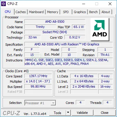 CPU-Z 스크린샷 1