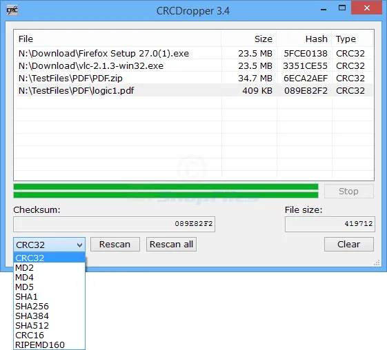 CRCDropper 스크린샷 1