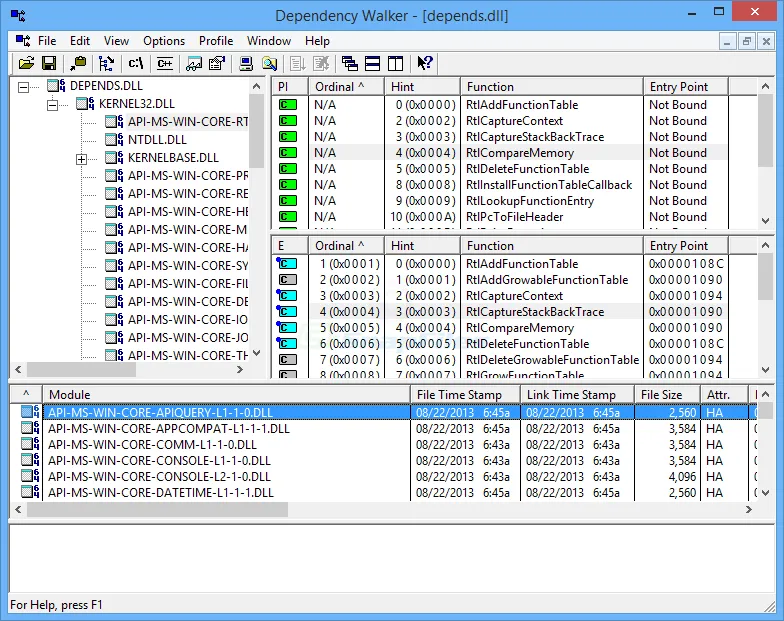 Dependency Walker 스크린샷 1