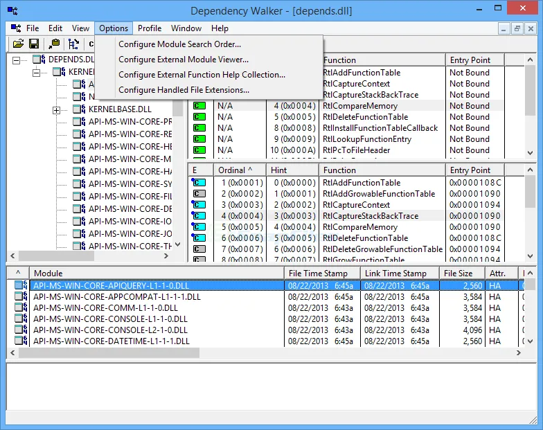 Dependency Walker 스크린샷 2