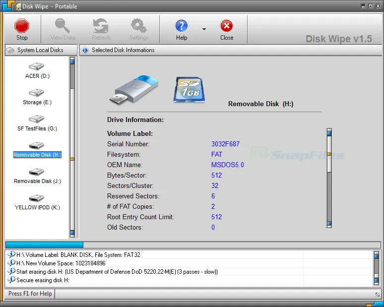 Disk Wipe 스크린샷 1