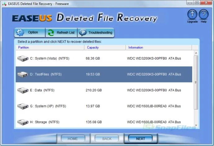 EaseUS Deleted File Recovery 스크린샷 1