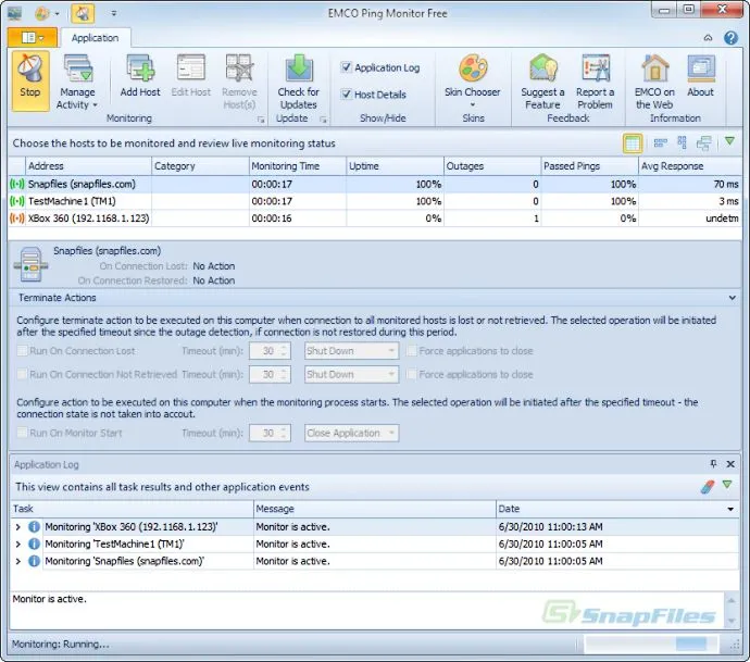 EMCO Ping Monitor (Free Version) 스크린샷 1