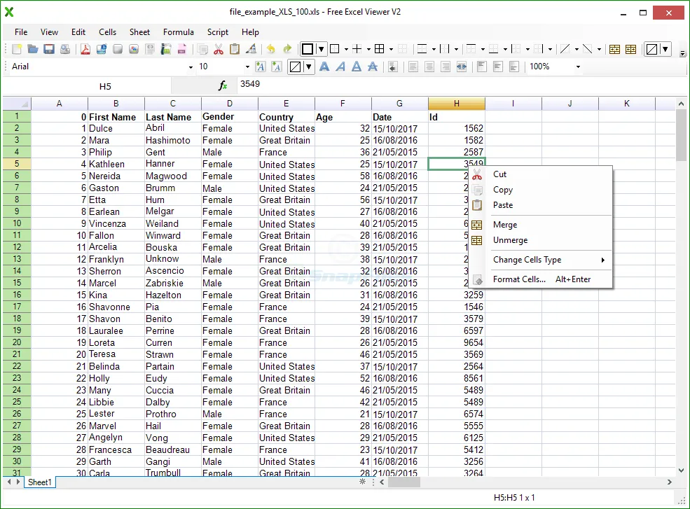 Free Excel Viewer 스크린샷 1