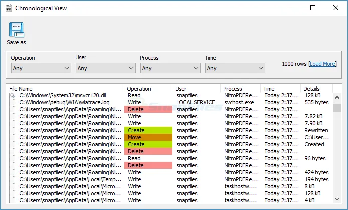 SoftPerfect File Access Monitor 스크린샷 2