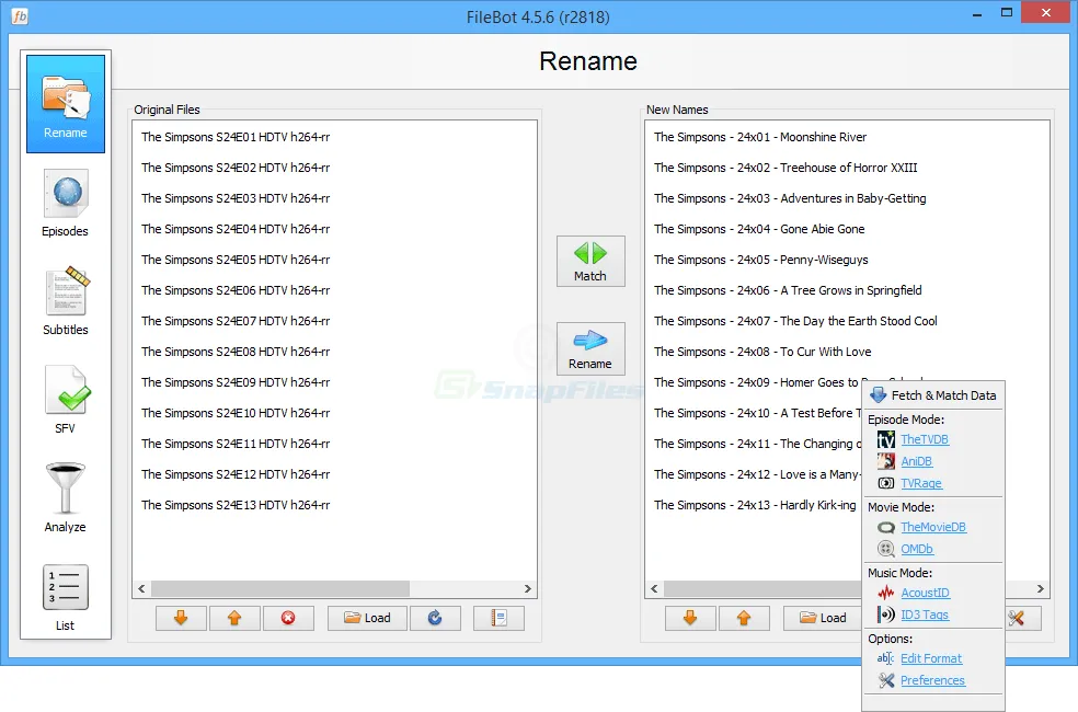 FileBot 스크린샷 1