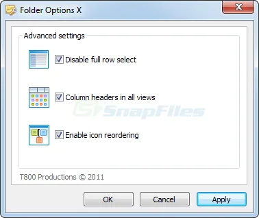 Folder Options X 스크린샷 1