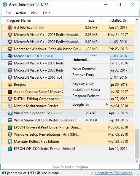 Geek Uninstaller 스크린샷 1