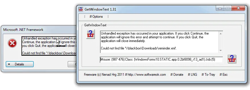 GetWindowText 스크린샷 1