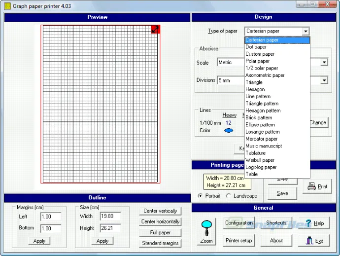 Graph Paper Printer 스크린샷 1