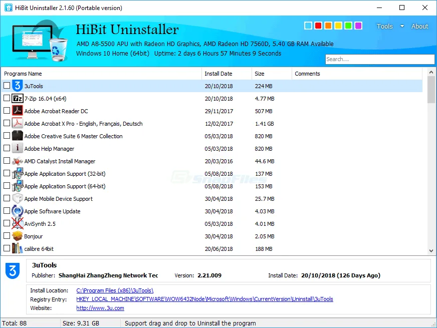 HiBit Uninstaller 스크린샷 1