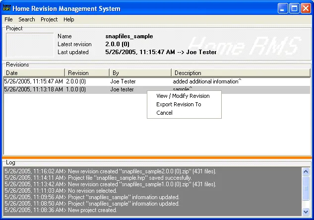 Home Revision Management System 스크린샷 1