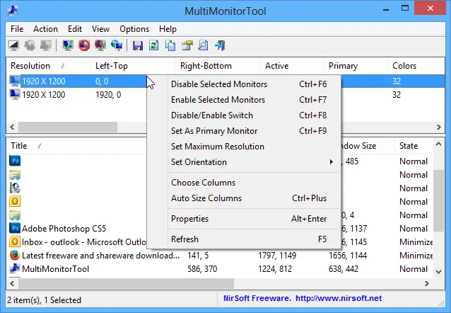 MultiMonitorTool 스크린샷 1