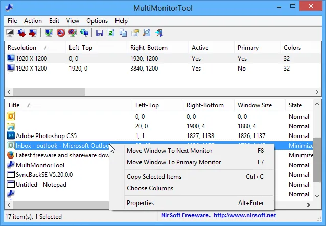 MultiMonitorTool 스크린샷 2