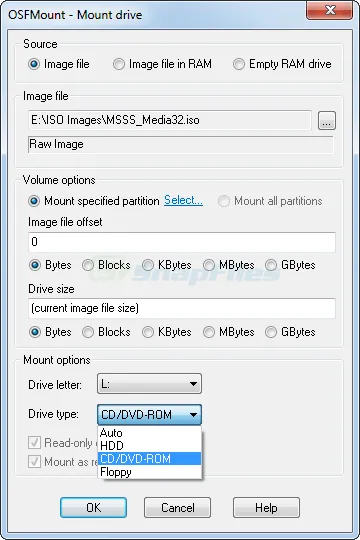 OSFMount 스크린샷 2