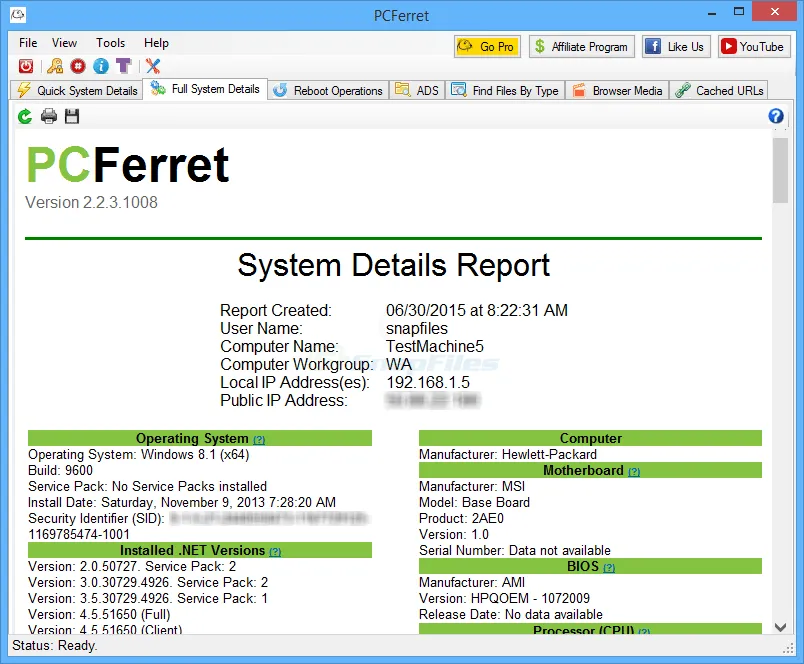 PCFerret 스크린샷 1