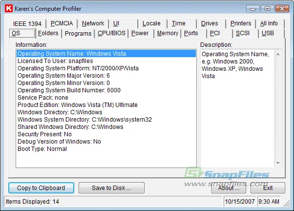 Karens Computer Profiler 스크린샷 1