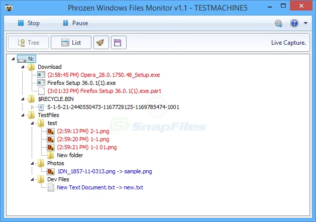 Phrozen Windows File Monitor 스크린샷 1