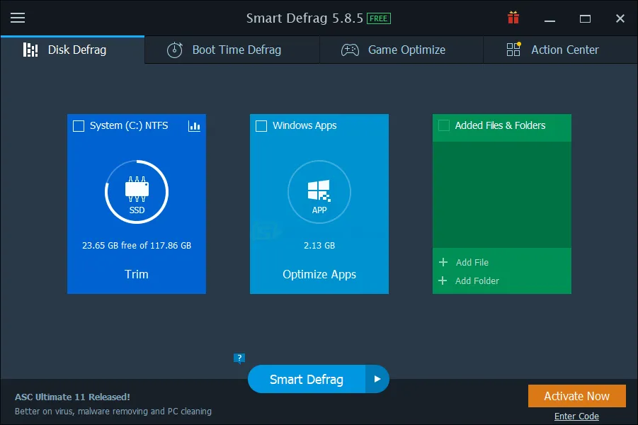 IObit Smart Defrag 스크린샷 1