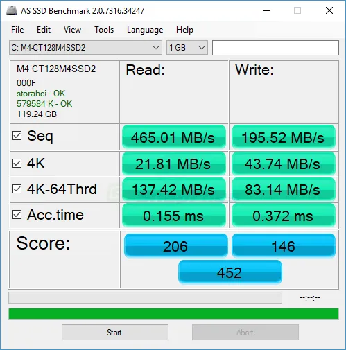 AS SSD Benchmark 스크린샷 1