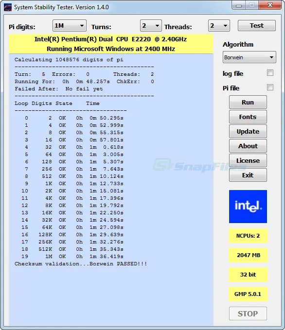 System Stability Tester 스크린샷 1