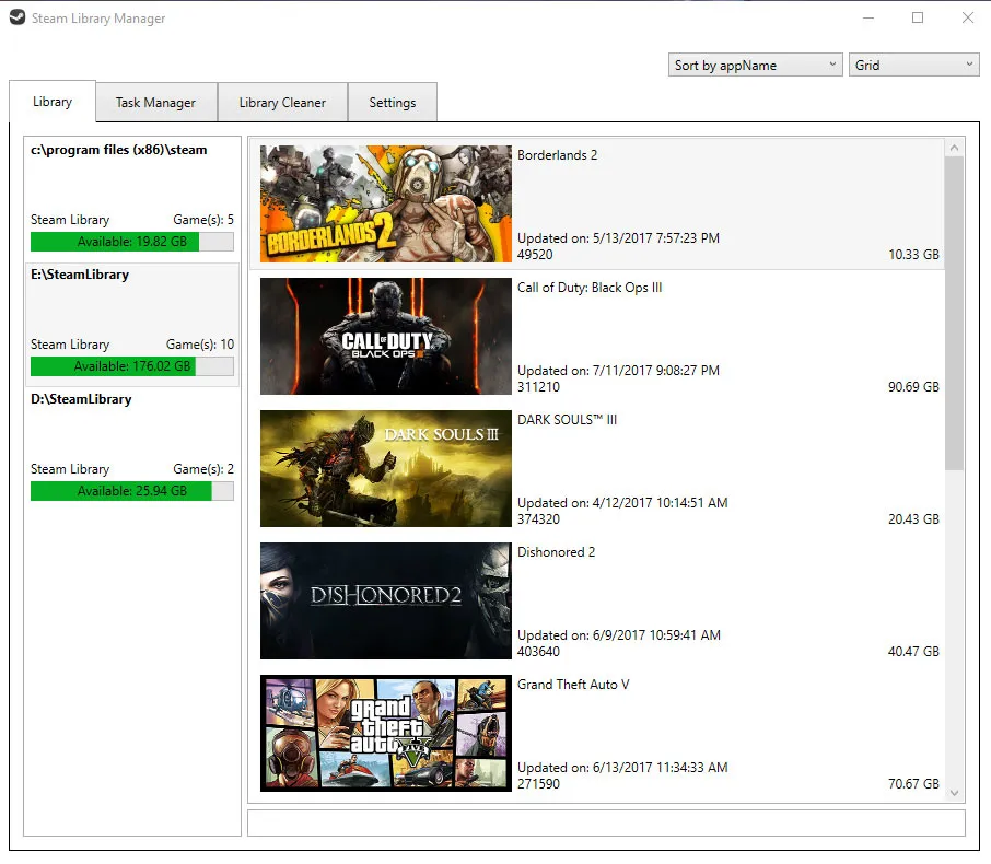 Steam Library Manager 스크린샷 1
