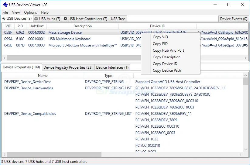 USB Devices Viewer 스크린샷 1