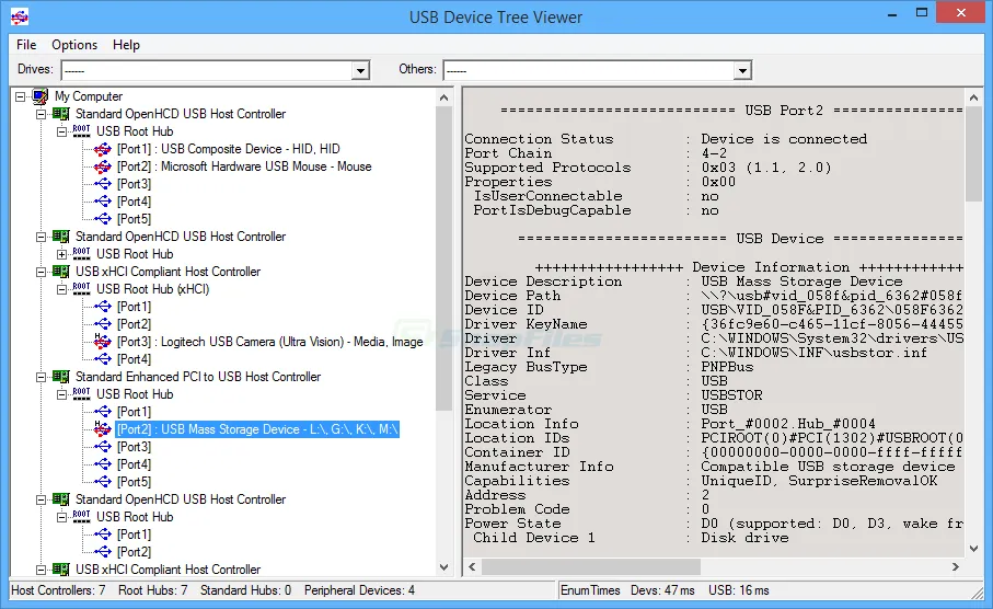 USB Device Tree Viewer 스크린샷 1